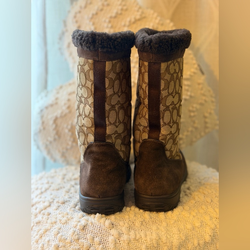 Coach Monogram Shearling Boots sz 11 - Picture 7 of 13